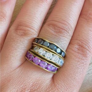 Lilac Crystal 22k GP Stacking Ring. Size 7.5